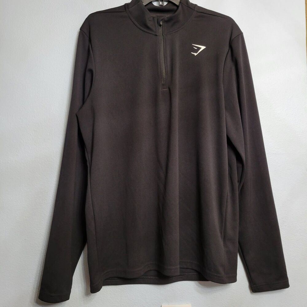 Gymshark Men’s 1/4 Zip Pullover Black XL Athletic Gym Training Athleisure